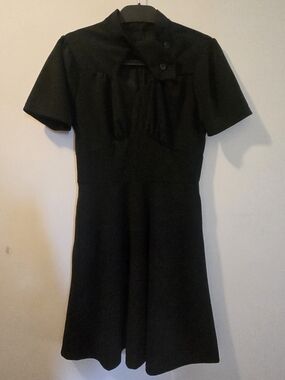 Mockneck Black A-Line Cocktail Dress